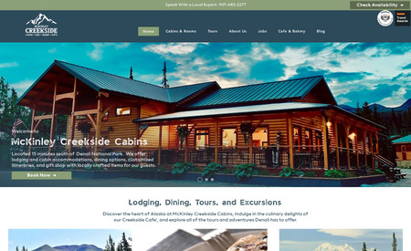 McKinley Cabins: Through a meticulous website overhaul, we empowered McKinley Creekside Cabins to realize their full potential in the competitive hospitality industry.