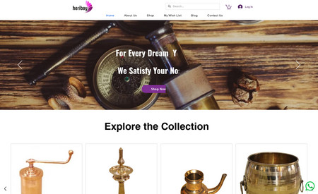 Heribay: Intertoons proudly presents our latest web design project for Heribay Online Marketing Private Limited, an e-commerce shopping website specializing in heritage products from Kerala, India. Our team has developed a captivating online platform that showcases the rich heritage of Kerala while providing a seamless shopping experience for customers. With a user-friendly interface, integrated social media features, and a wide range of product categories, Heribay aims to be the go-to destination for individuals seeking unique and authentic heritage items.

Key Features and Highlights:

Home Page:
The home page of Heribay welcomes visitors with a visually stunning layout that reflects the essence of Kerala's heritage. It provides a captivating introduction to the website, featuring a selection of standout products, compelling visuals, and an intuitive navigation menu that directs users to various sections of the site.

About Us:
The About Us page offers insights into the story behind Heribay, emphasizing its commitment to promoting Kerala's heritage and supporting local artisans. Visitors can learn about the company's vision, mission, and dedication to curating an exquisite collection of handmade kitchen utensils, handicraft items, home decor, premium pooja articles, and natural wellness products.

Shop:
The Shop page serves as the virtual marketplace where customers can explore and purchase a wide range of heritage products. With well-organized categories, detailed product descriptions, and high-quality images, customers can easily browse and find items that suit their preferences. The seamless e-commerce functionality enables smooth transactions and a secure checkout process.

My Wish List:
To enhance the shopping experience, Heribay provides a My Wish List feature, allowing customers to save their favorite items for future reference. This feature enables users to create a personalized collection of desired heritage products and facilitates easy access for future purchases.

Blog:
The Blog section offers a platform for Heribay to share insightful articles, stories, and updates related to Kerala's heritage. Customers can stay informed about the latest trends, product highlights, and cultural events while gaining a deeper understanding of the significance of these heritage items.

Contact Us:
The Contact Us page provides customers with various communication channels to connect with Heribay. Integrated social media features, live chat support, WhatsApp, email, and Facebook options allow for real-time assistance and personalized interactions, ensuring exceptional customer service.

Conclusion:

Intertoons is delighted to have collaborated with Heribay Online Marketing Private Limited on the development of their e-commerce website. Our team's expertise in web design and user experience has resulted in a visually appealing and feature-rich platform that showcases Kerala's heritage products. We are proud to be a part of Heribay's journey in promoting Indian traditions and providing customers with access to unique and authentic heritage items. To learn more about our web design services or discuss your project requirements, please contact Intertoons today.