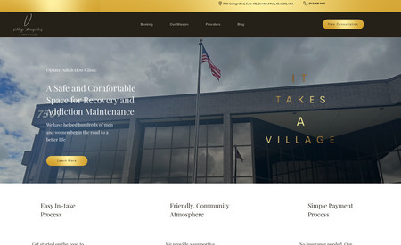 Village Therapeutics: Nice landing page for a clinic in Kansas