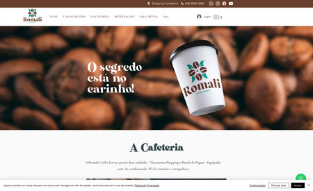 Romali Cafeteria: Criação e inspiração de layout com todas os cuidados para atender a Cafeteria Romali, localizada em um Shopping.