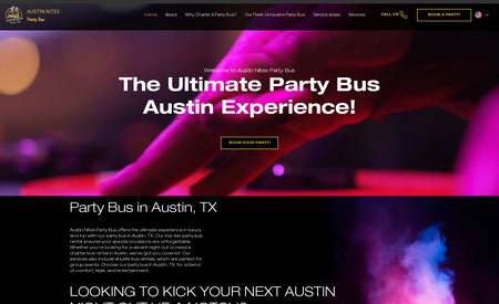 Austin Nites Party Bus: We worked on the design, development, copy, and are continuing to work on the ongoing SEO for this project. 

We worked in conjunction with another agency for development and launch. 
