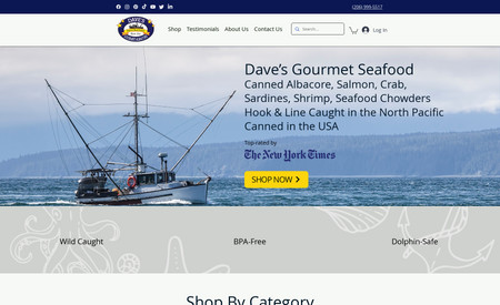 DavesGourmetSeafood: Custom Website Design and SEO (Search Engine Optimization)