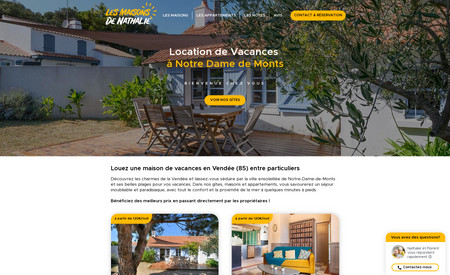 Les Maisons de Nathalie: Site de location saisonnière en Vendée.
Création de logo, création de site web, référencement Google.