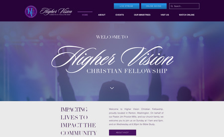 Higher Vision CF: Church Website
Full Branding & Website Completed by MJD + Co.