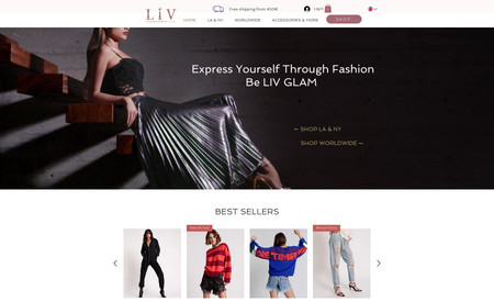 LIV GLAM: Multilingual on-line fashion store.