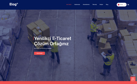 Elog: A professional and brave wix website has been designed for Elog, a new generation logistics company.