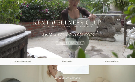 Kent Wellness Club: This was a full design with custom code for an online workout studio!
