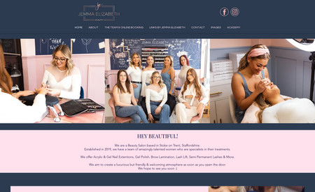 Jemma Elizabeth Beauty: Designed to client specifications & branding.
