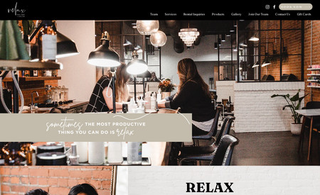 Relax Nail Bar: Relax Nail Bar + Salon is an experience. We want you to feel like you are stepping into Relax when you enter their site. From textures and colors, to lighting and photography - Relax exudes personality, style, and class.  