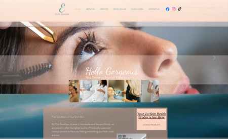 Elite MediSpa: Designed and built website for a Florida Med Spa, featuring services and embedding 3rd party appointment portal. Search-Optimized for local target search, and achieved top-3 rank in less than a week in local searches for their services. 
