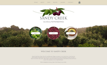 Sandy Creek: Custom designed ecommerce website, logos, product labels & flyers. 