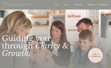 Insight Counseling of Chesterfield: Full Branding Build Out 
:Logo 
:Brand Colors 
:Brand Content 
: Built on the New Wix studio Platform