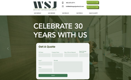 WhiteSpot Janitorial: Complete website overhaul, SEO basics, Logo redesign, clients provided all other content. 