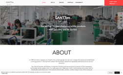 GANTTEX Website with manufacturing Textile products.