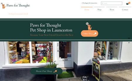 Paws for Thought: Full site design with ecommerce store for Cornish Pet Store Paws for Thought, incorporating Freddies Friends Foundation, an animal charity supporting UK &amp;amp; International projects.