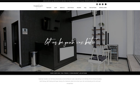 Waxtician Studios: Website design, graphic design, copywriting, logo design. UX.