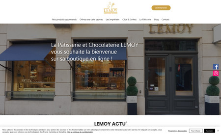 LEMOY Pâtisserie : Site web E-commerce.
Pâtisserie de luxe à Metz, France.
Click & Collect.
Référencement au niveau régional