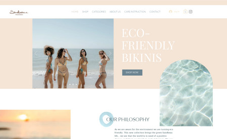 SandBeau: Design E-commerce website for beach bikinis in USA