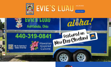 Evie's Luau: Full Website Design