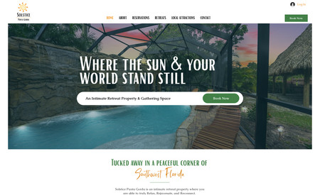 Solstice Punta Gorda: This website is for Solstice Punta Gorda Retreat Resort located in Punta Gorda, FL. The website uses Wix Hotels, Wix Gallery, Lightboxes & Video Player. 