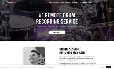 WantDrums.com: WantDrums.com® is a remote-based drum recording service for musicians worldwide. It's imperative that this website has an exceptional user experience and converts visitors into prospective clients. SEO has also played a vital role in the success of this business, and as such, WantDrums.com is recognised as one of the market leaders in remote drum recording services.