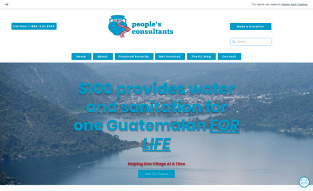 People's Consultants: We redesigned this website for a charity based out of South Carolina that work with villages in Guatemala to make fresh water accessible.