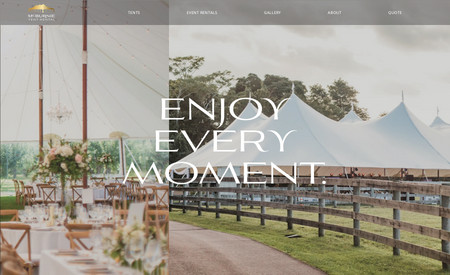 McBurnie Tent Rental: Website Design and Build for High-end Event Rental Company built using Wix Editor X
