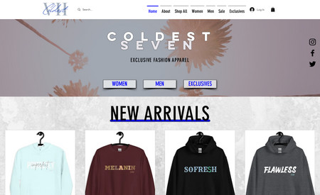 Coldest Seven : Website redesign, restructure, collections setup.