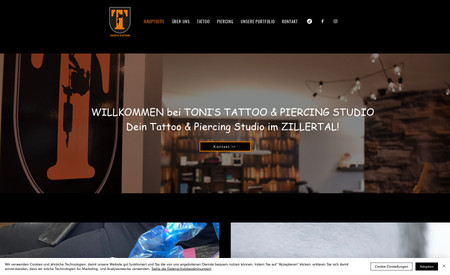 Tonistatoo: Website development and Facebook advertising for a tattoo salon in Austria.