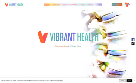 Vibrant Health: Filming on location, photography, CRM support, education on bookings, and full web design.