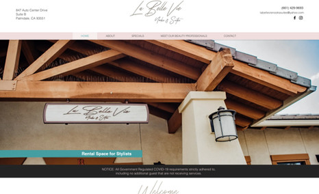 La Belle Vie Salon Rental Space - website redesign, support