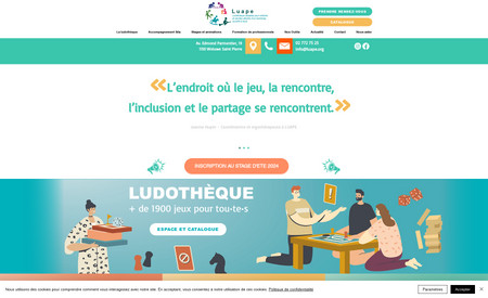 Luape: Luape est une ludothèque ; nous avons créé pour eux un site internet complet, tout en structurant les diverses informations et produits qu'ils proposent. Nous nous sommes occupés de l'entièreté du site internet.