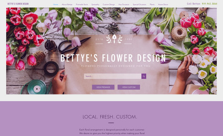 Bettye's Flower Design: Bettye was looking for a simple, yet modern website to make it easy for her clientele to view her lovely flower arrangements.