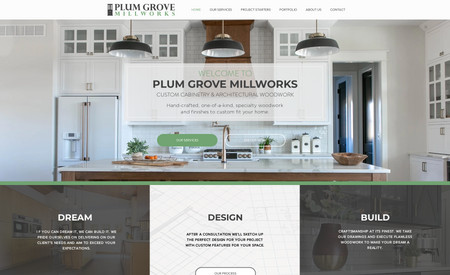 Plum Grove Millworks: Plum Grove Millworks needed a site that represented their business, services, and produced new customers. PGM has generated hundreds of new clients and closed major remodeling and renovation projects from their new site!