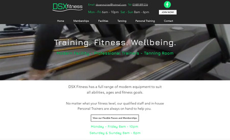 DSX Fitness: Local gym needed a more up to date website to bring in new customers and give a fresher look which matched the gym itself, after years with a tired looking website.  