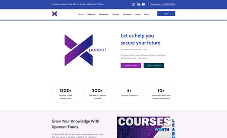 Xponent: A Kolkata-based Stock Market Consultancy company website.