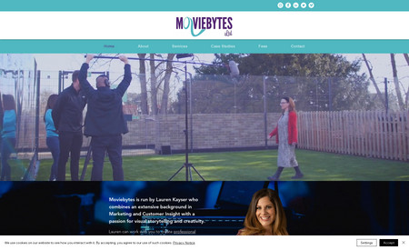 Moviebytes Videos: Designed and developed a website from scratch for a video production company. The brief was to create something very eye-catching and that went into detail in the inner pages. 