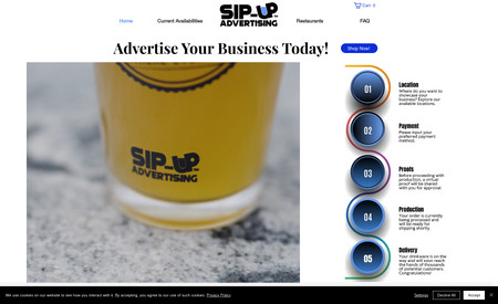 Sip-Up Advertising: New Website Design for Sip Up Advertising Firm