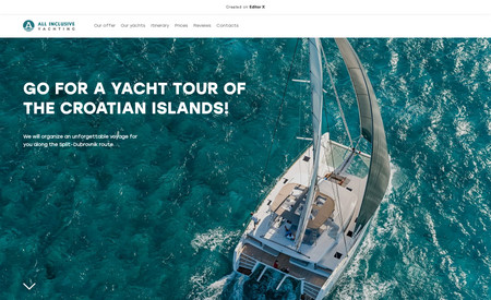 Yachting: Editor X one page classic site