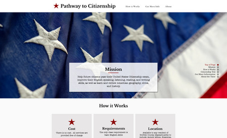 Pathway to Citizenship: Single Page Website Design