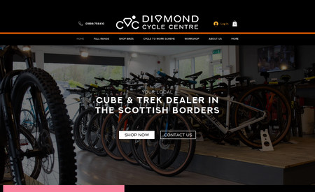 Diamond Cycle Centre: Diamond Cycle Centre asked us to create them a modern looking site where customers could view their large range of bikes online.
