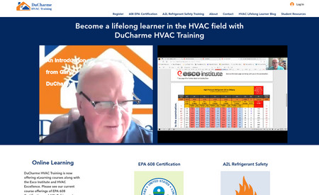 DuCharme HVAC Training: Website Design, Logo, Photography, Video Production, SEO.