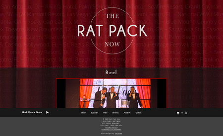 Rat Pack Now: Classic Website: This simple but elegant artist site is single page site where all content is accessible by scrolling or using custom anchors. The SEO optimization has resulted in a 300% increase in website activity.