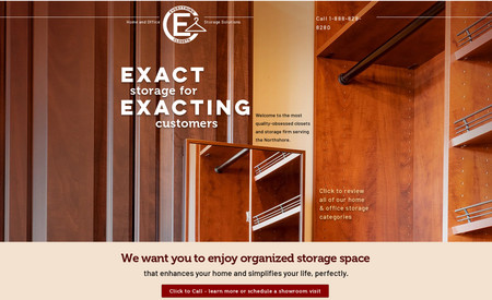 Everything Closets: This new site is a temporary combination of Landing Pages for this Home & Office Organization and Storage company.
Though considered a landing page, it has functionality allowing for the submission of a Contact Us Form, and displays a wide range of options for home and office solutions.
This site implements a unique Wix carousel on the homepage that opens a slideshow of the client's best work.