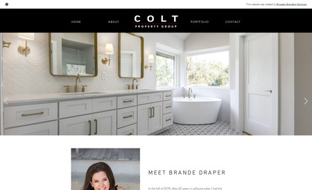 Colt Property Group: A classic website design with a custom logo. Colt Property Group of Austin Texas needed a website to showcase their beautiful home renovations.