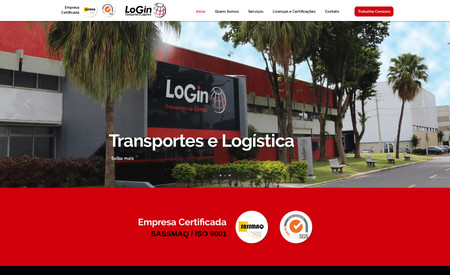 Login Transportes: Site institucional