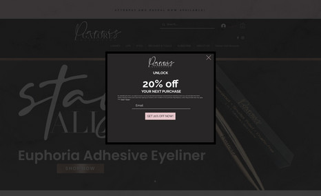 Parris Galore Luxury lashes & cosmetic  ecommerce website