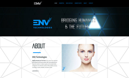 ENV Technologies - High-Tech Provider: Modern and techy! DreamCatcher designed the logo and website for this international technology company. We provided strategy coaching, created the copy and designed the images for the website.