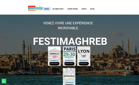 FESTIMAGHREB: Create Client Website Client is in France make same Website According to Reference we got this client from google and recommend WIX to her.