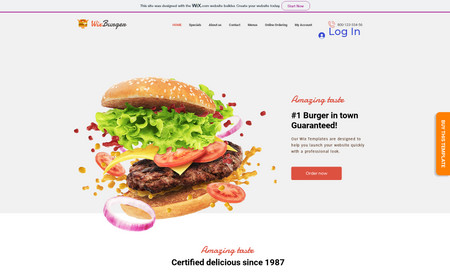 Wix Burger: Premium Multi-purpose Wix Templates for Restaurant and more.